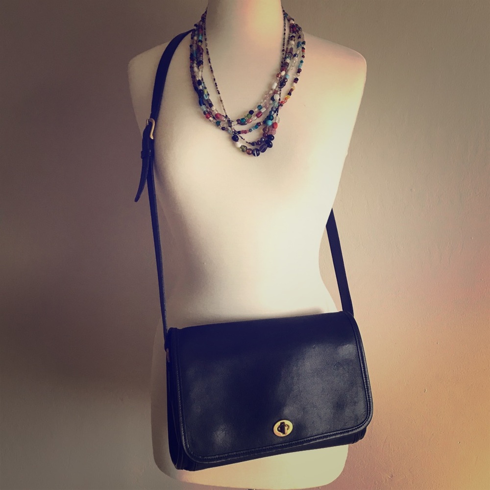 Vintage Coach Ridgefield Flap Bag - Black